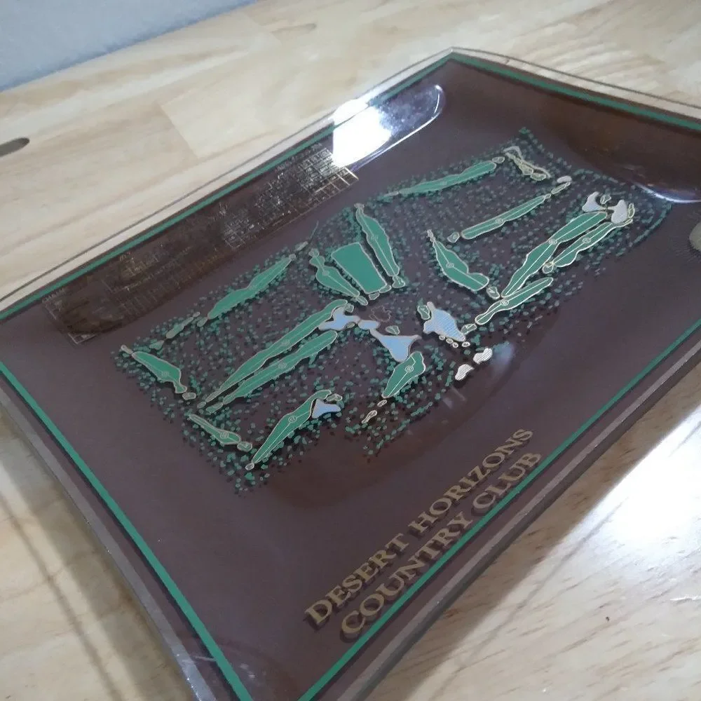 Vintage Desert Horizons Country Club Glass Ashtray Trinket Tray